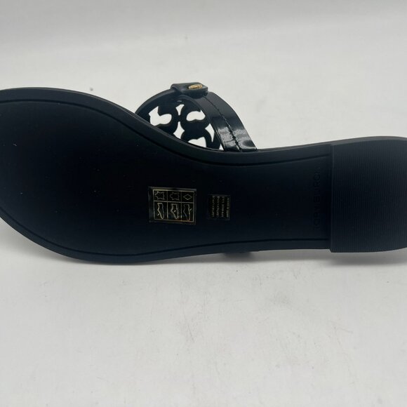 Tory Burch Miller Patent Leather Sandal Enamel Black - Picture 9 of 10
